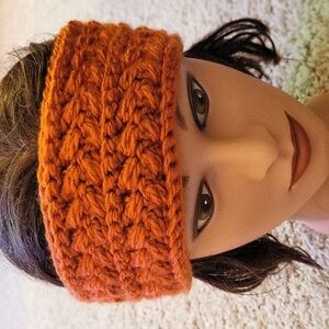 Handmade Rust Orange Crochet Ear Warmer Headband, NWOT